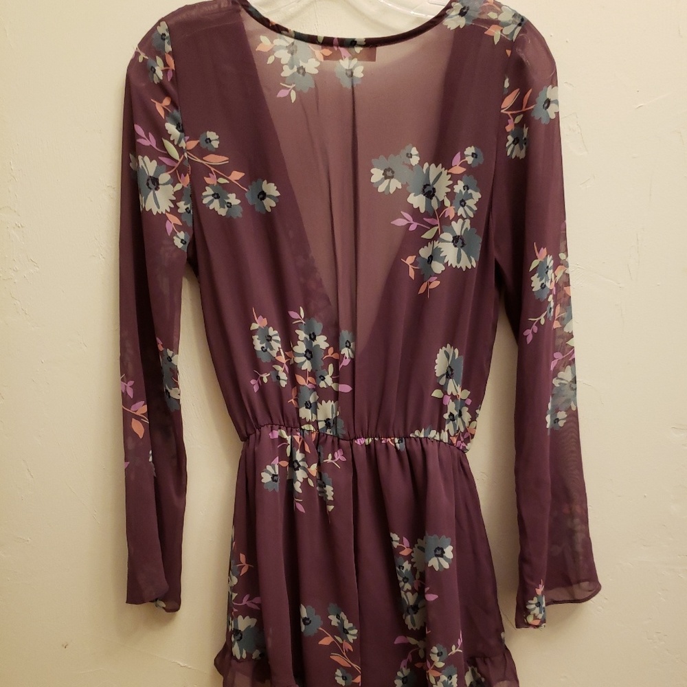 Altar'd State Front Wrap Romper Ruffle Bottom - Picture 2 of 4